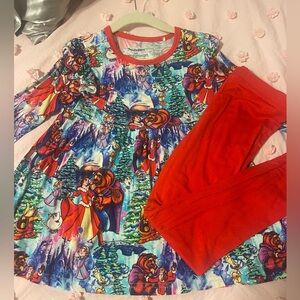 Showstoppers Kids size 5/6 bamboo peplum set